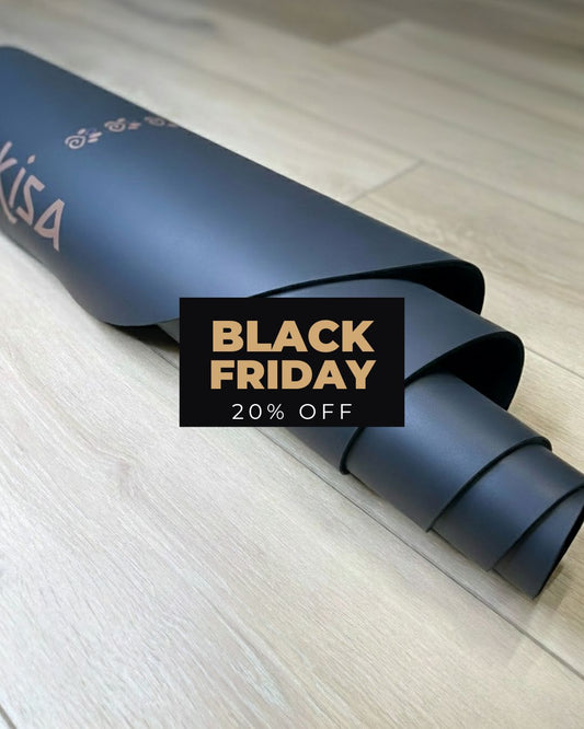 Black Rounded Cornered Natural Rubber Yoga Mat