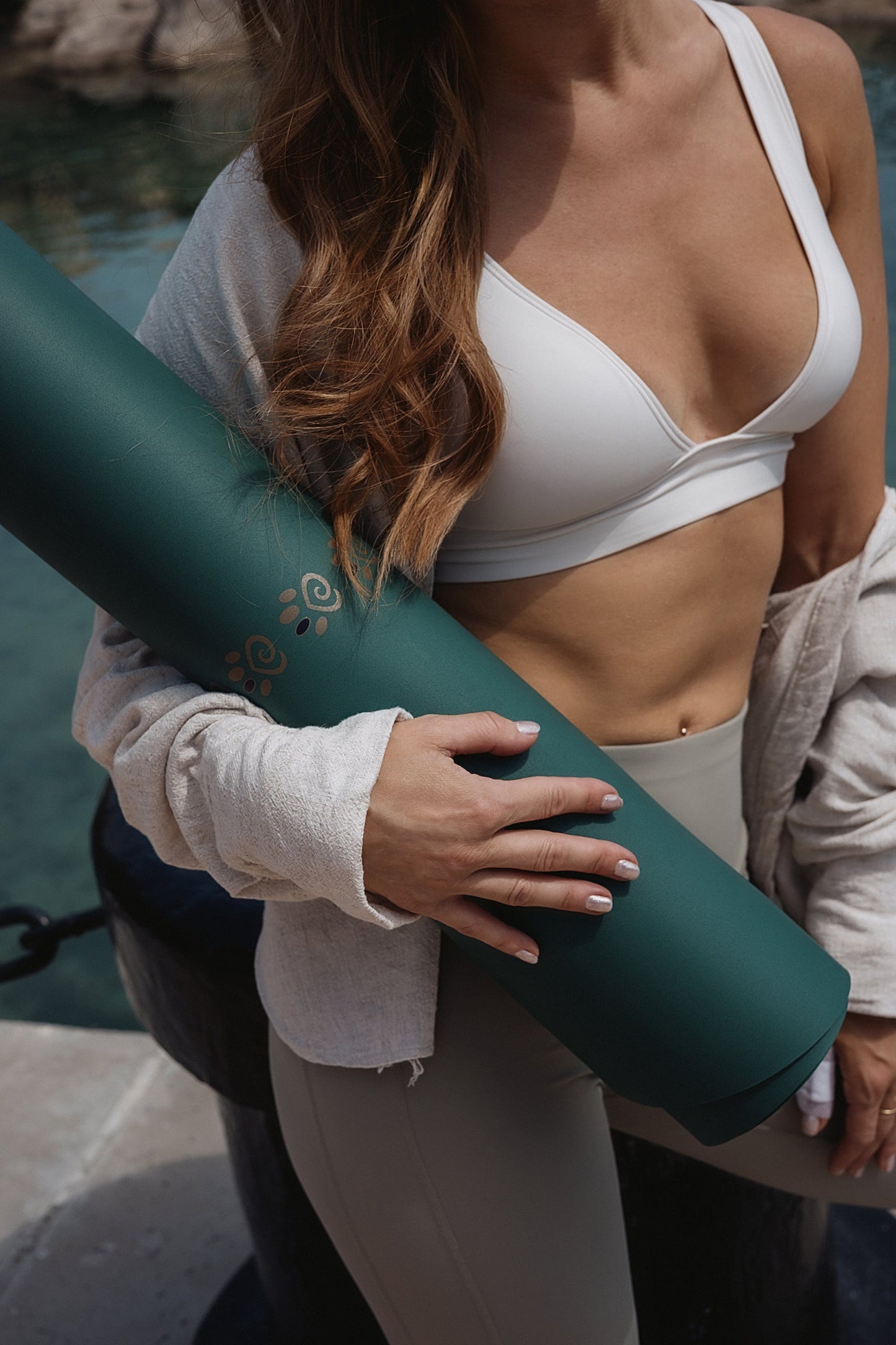 Deep Green Rounded Corners Yoga Mat